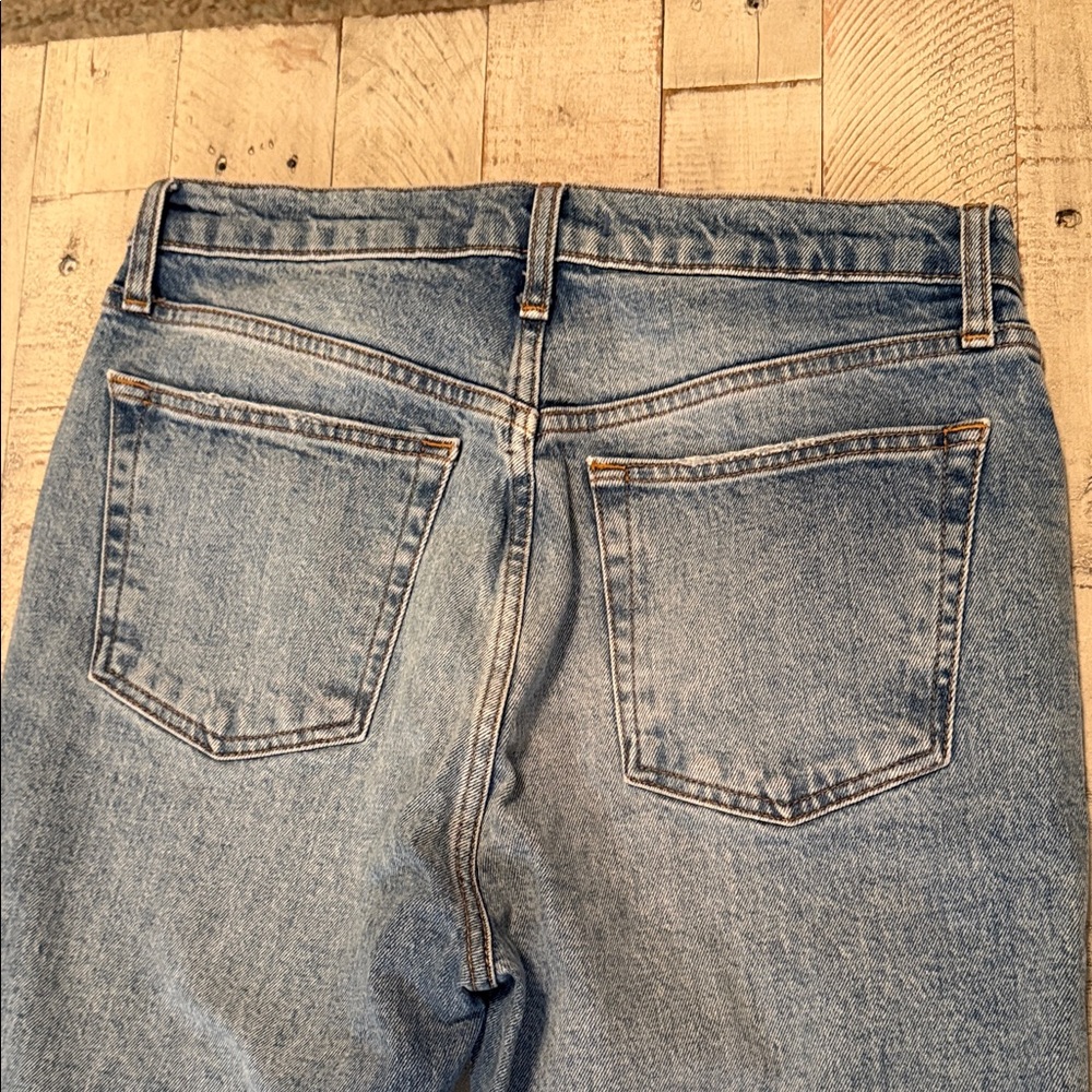 Free People We The Free Denim Button-Fly Distressed Jeans Straight Leg Size 30 - Picture 7 of 10